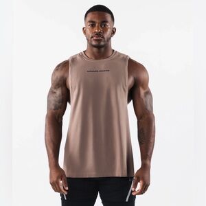 Alphalete Men’s Light Brown/Tan Muscle Tee Gym Workout Athlete Athletics